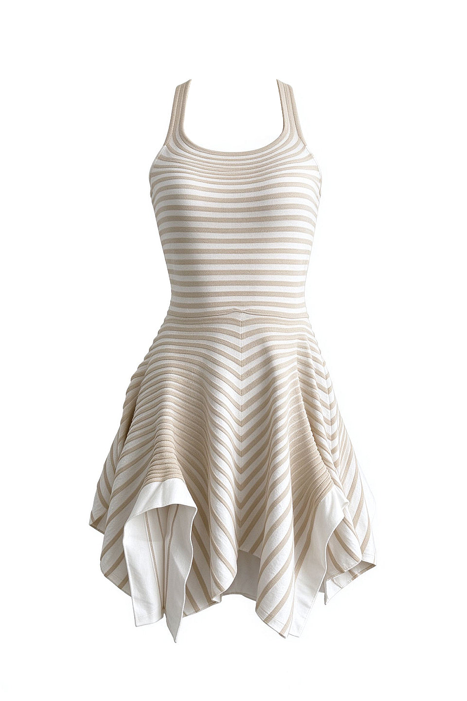 Striped Square Neck Skater Mini Dress
