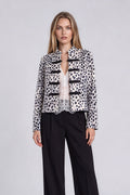 Ivory Leopard Frog Button Jacket