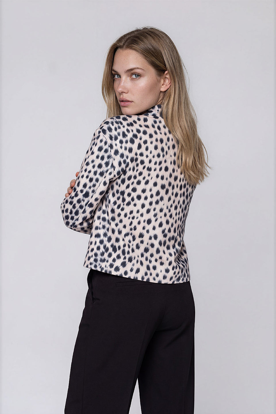 Ivory Leopard Frog Button Jacket