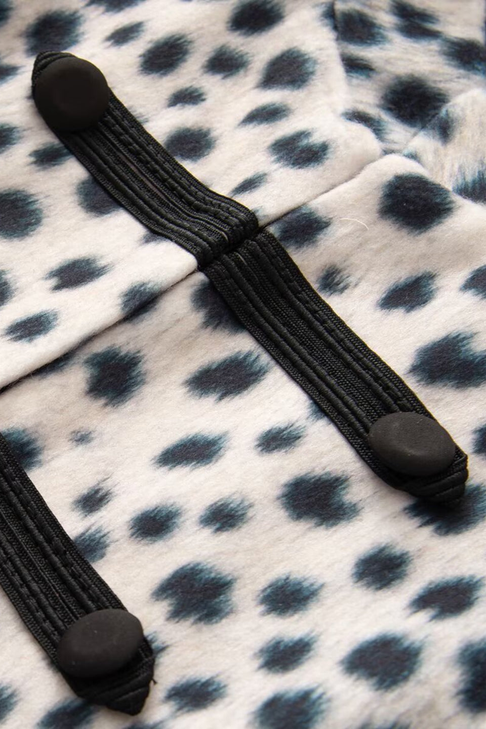 Ivory Leopard Frog Button Jacket