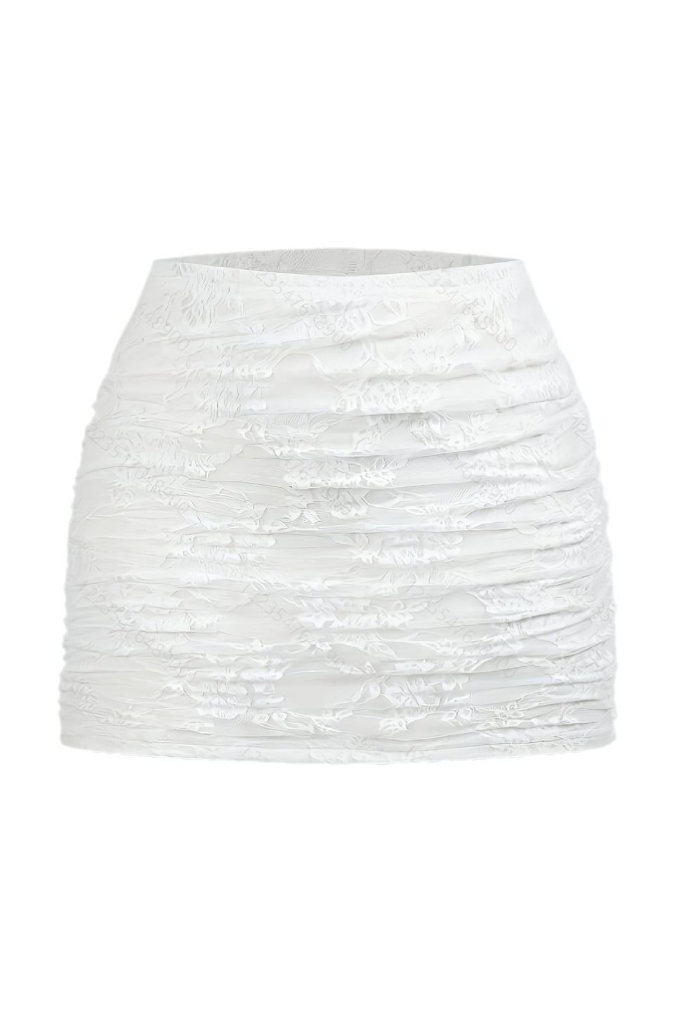 White Floral Lace Micro Skirt
