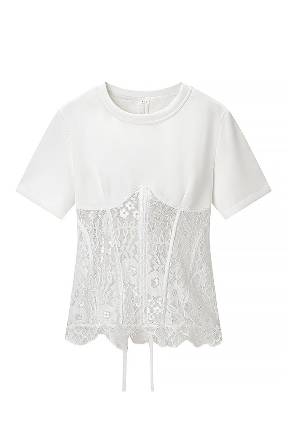 Ivory Lace-Up Corset Top