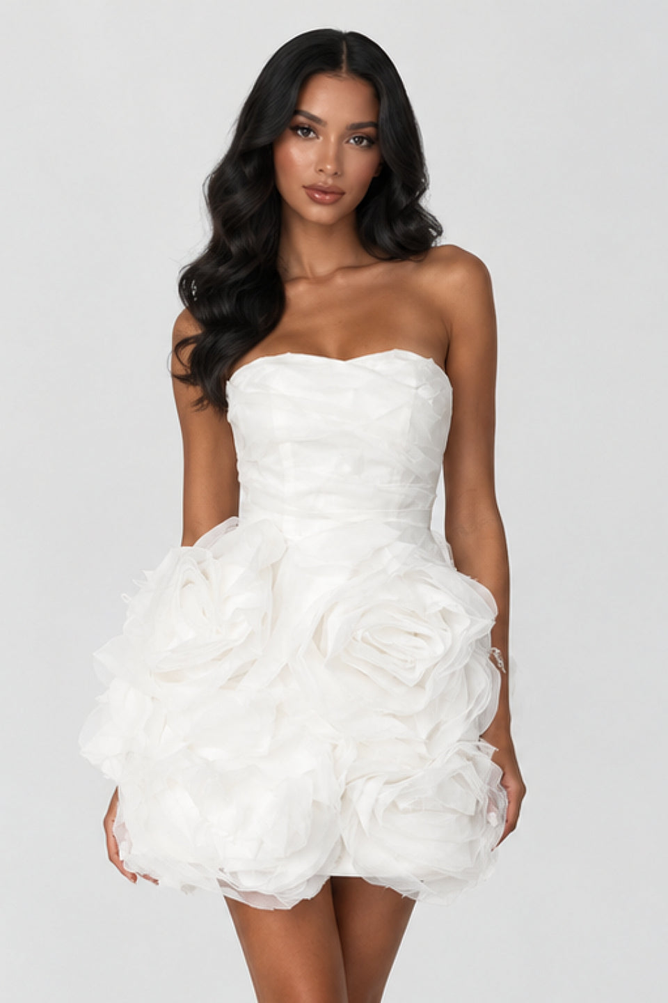 Ivory Rose Tulle Mini Dress