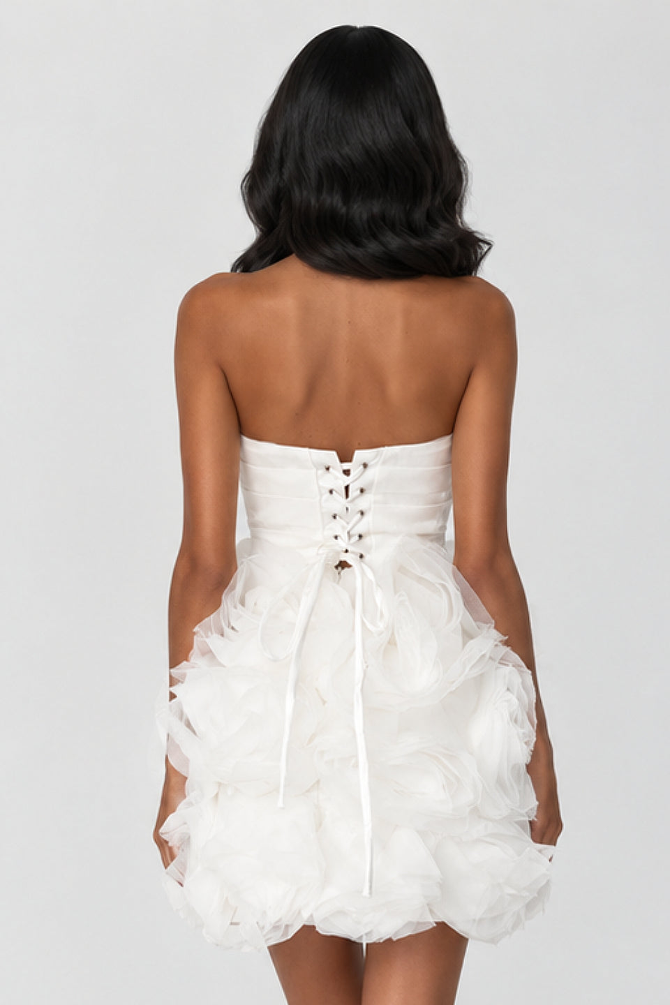 Ivory Rose Tulle Mini Dress