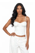 White Satin Corset Top