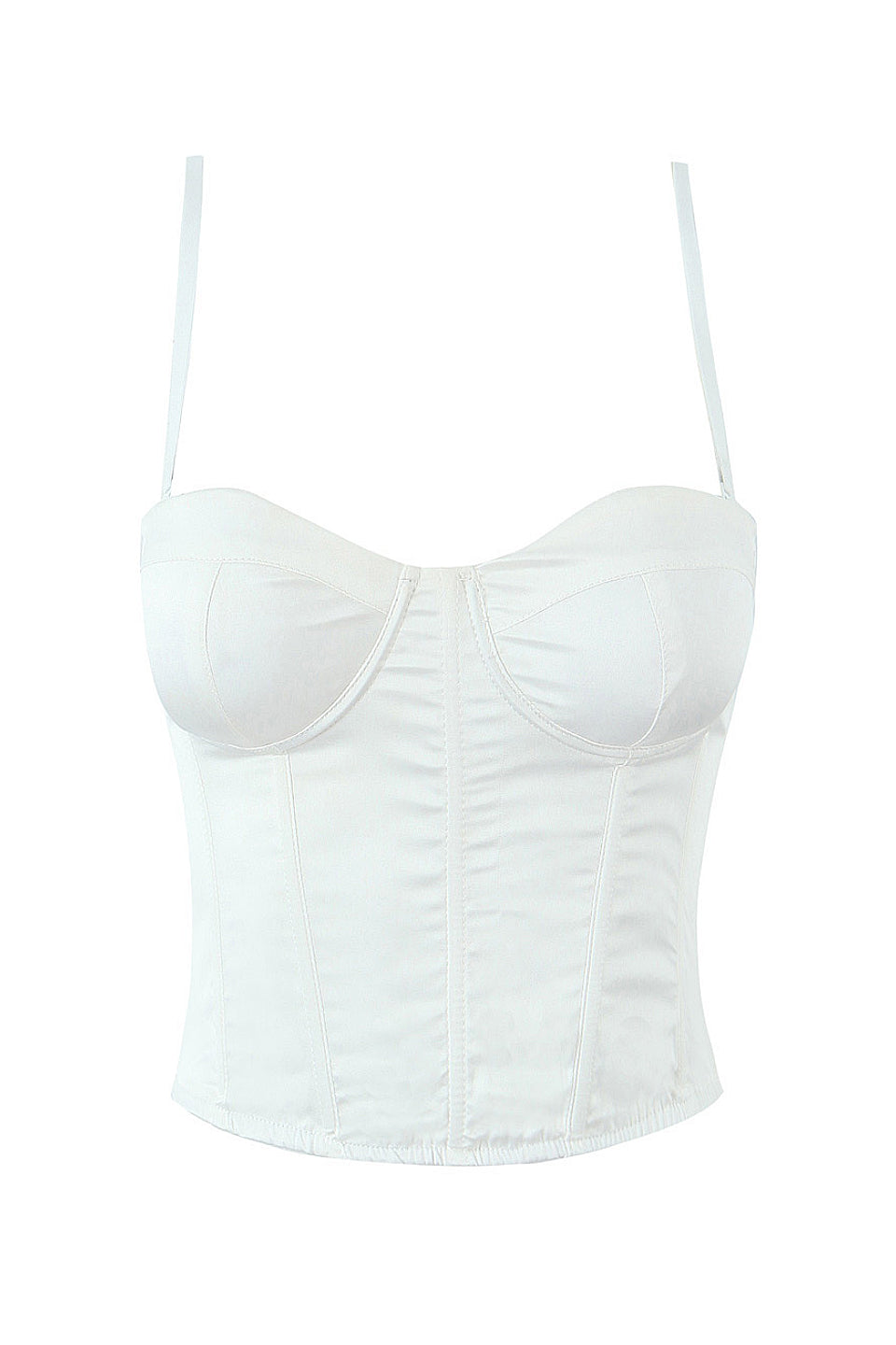 White Satin Corset Top