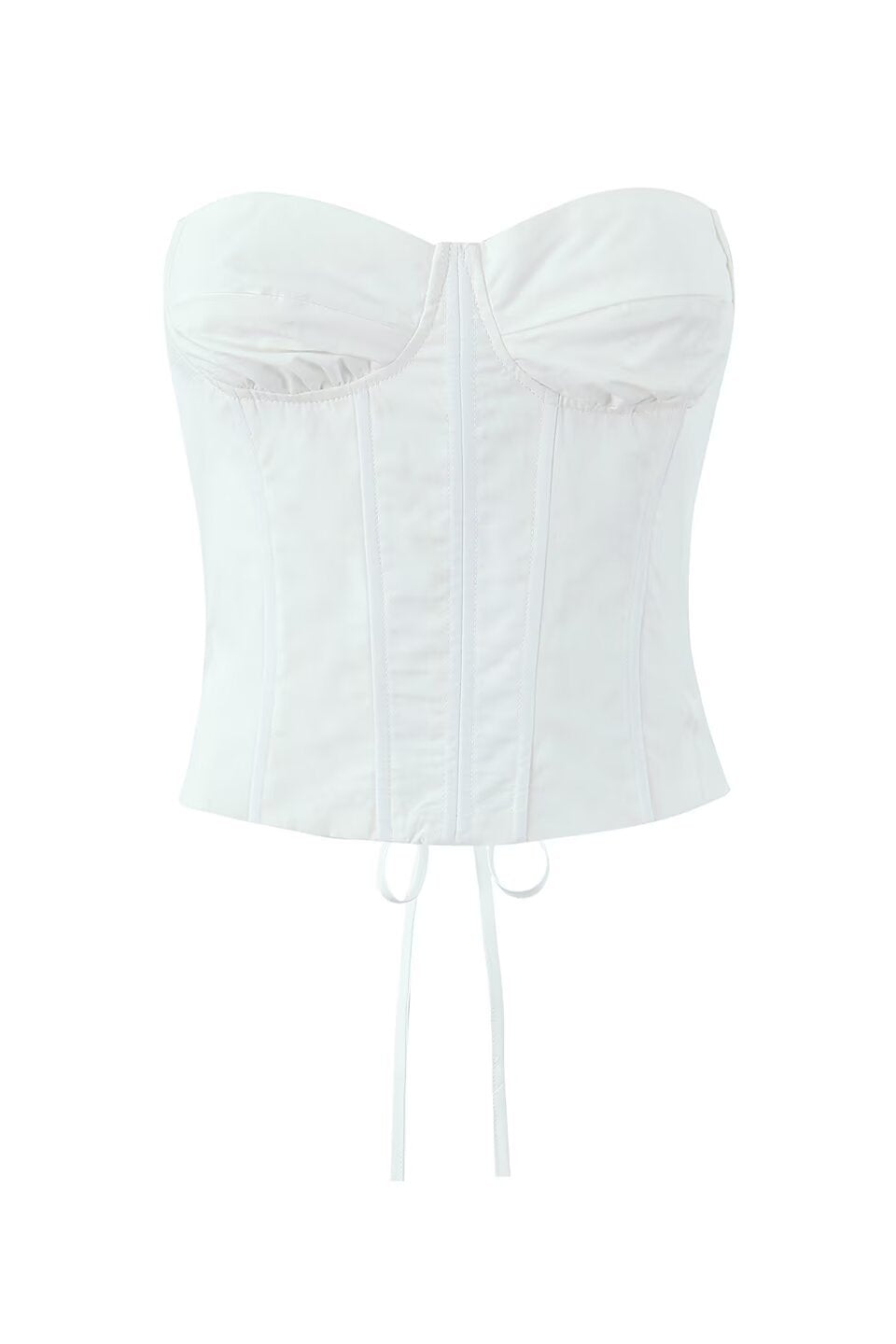 White Strapless Corset Top
