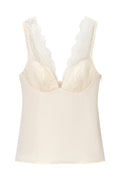 Ivory Satin Lace Bustier Cami Top