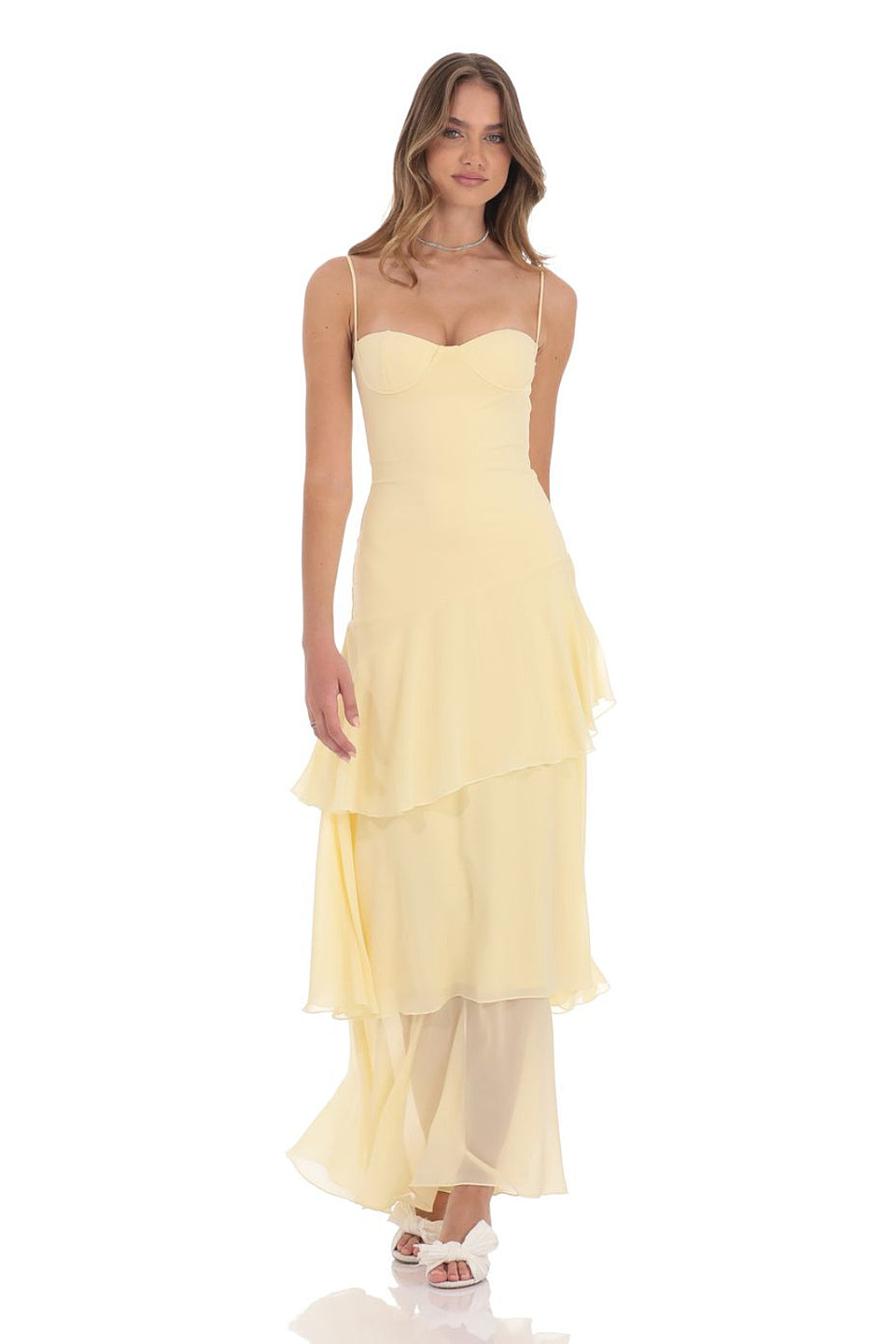 Lumière Tiered Chiffon Maxi Dress