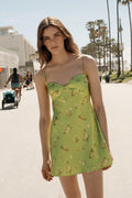 Verna Floral Satin Mini Dress
