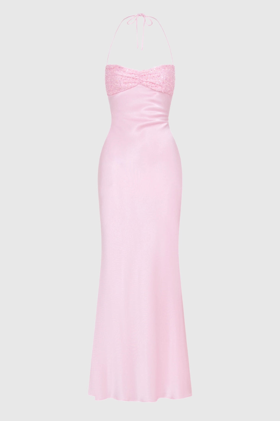 Blush Satin Maxi Dress