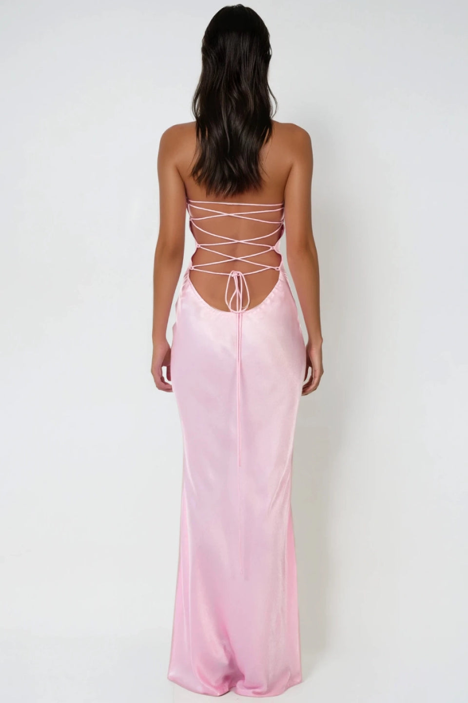 Blush Satin Maxi Dress