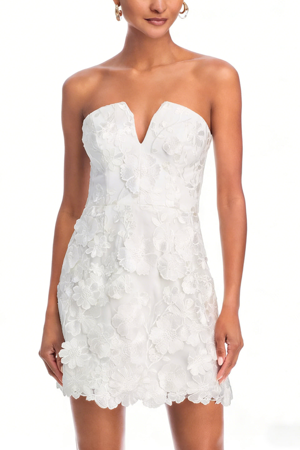 White Floral Mini Dress