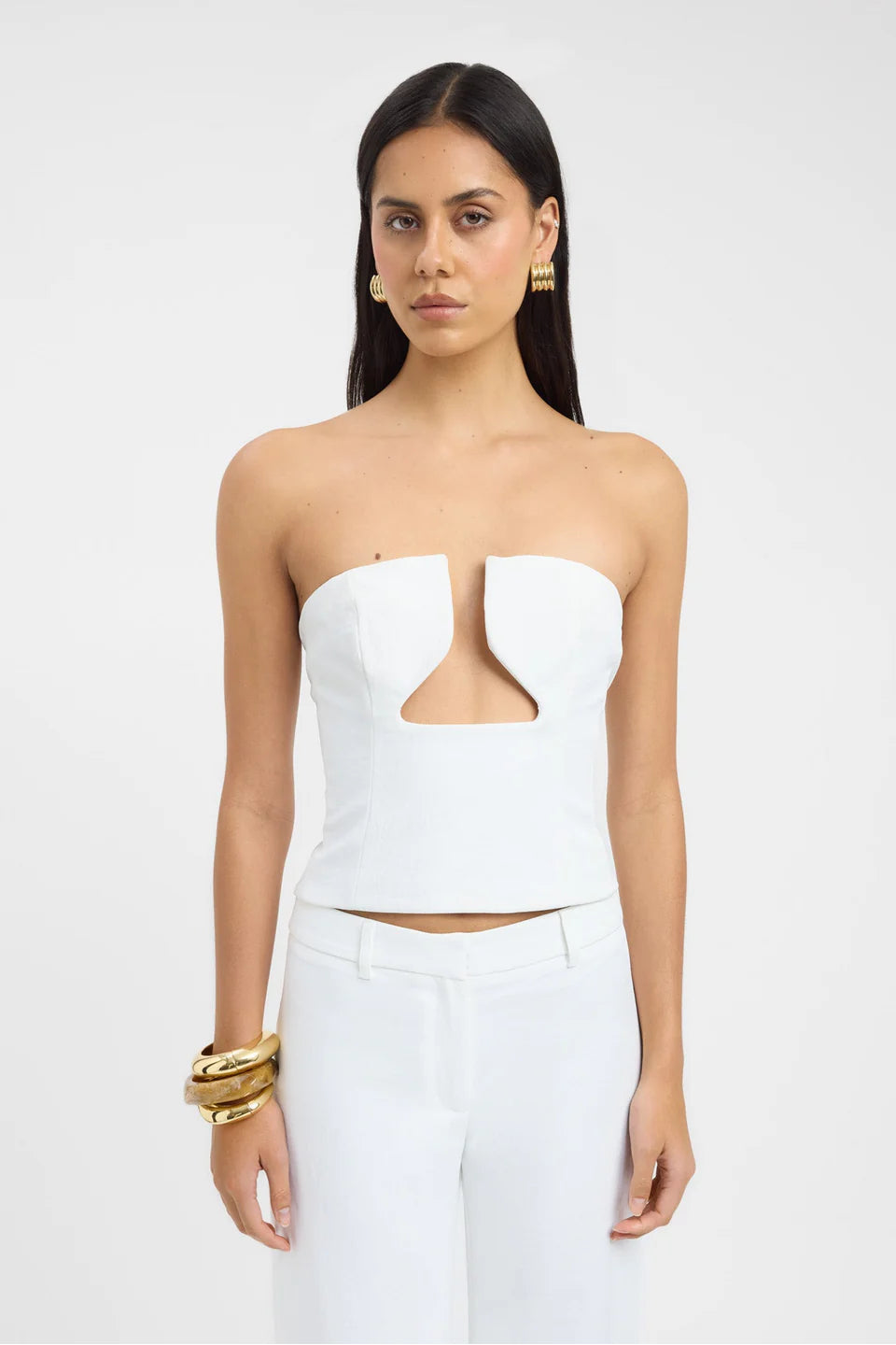 White Corset Crop Top