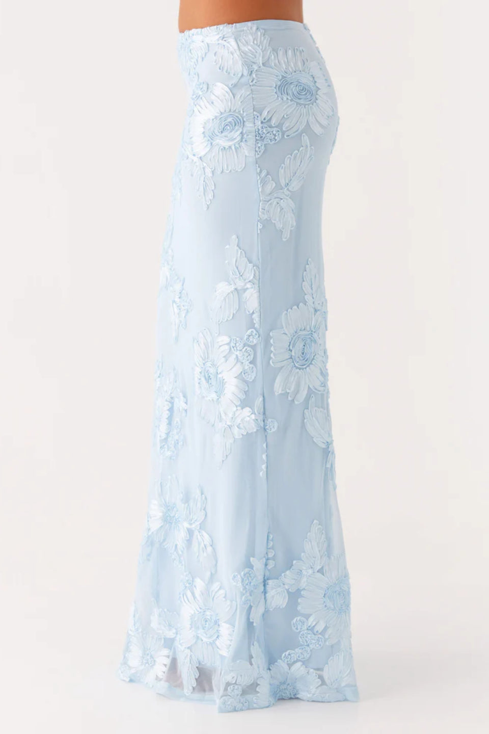 Blue Floral Maxi Skirt