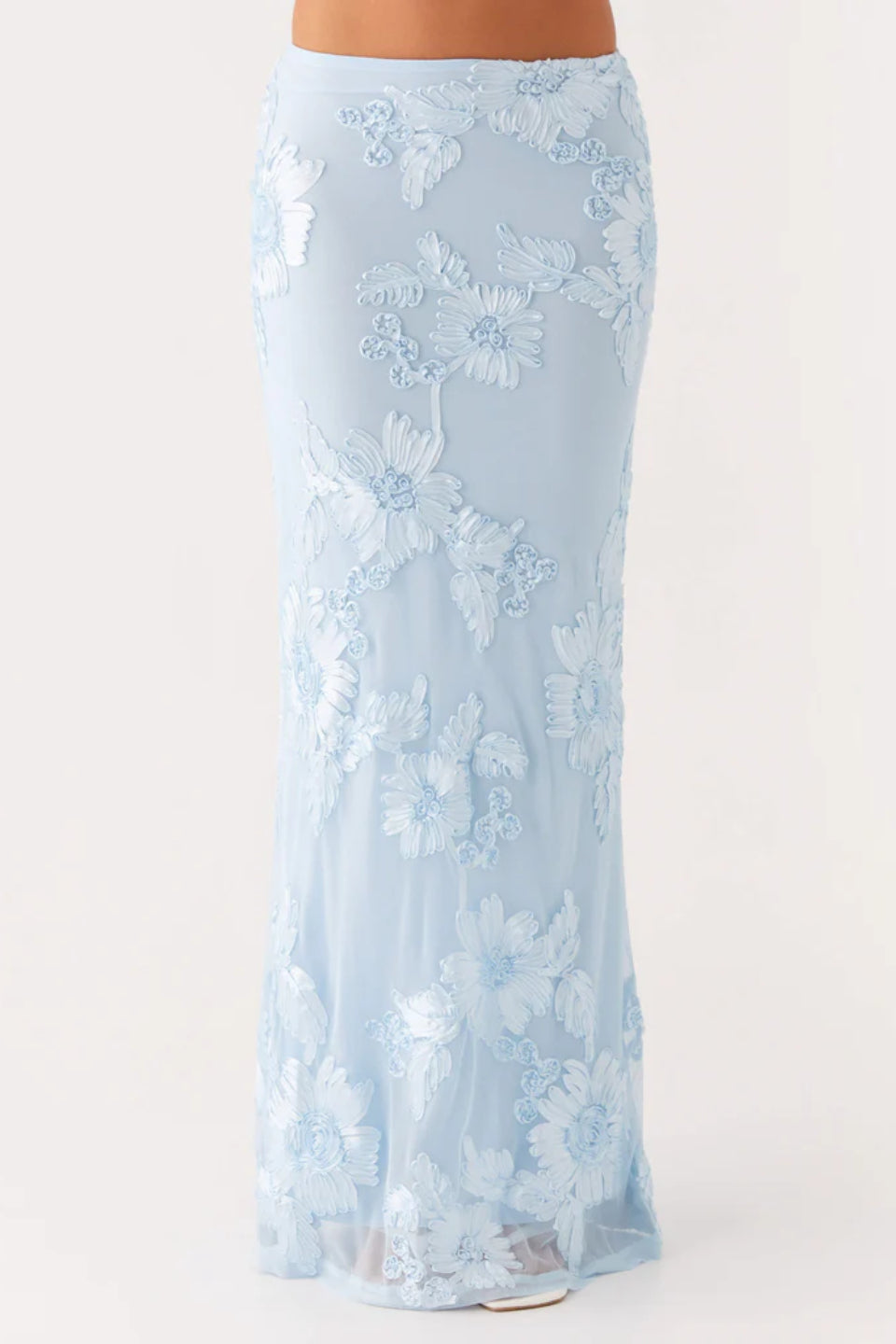 Blue Floral Maxi Skirt