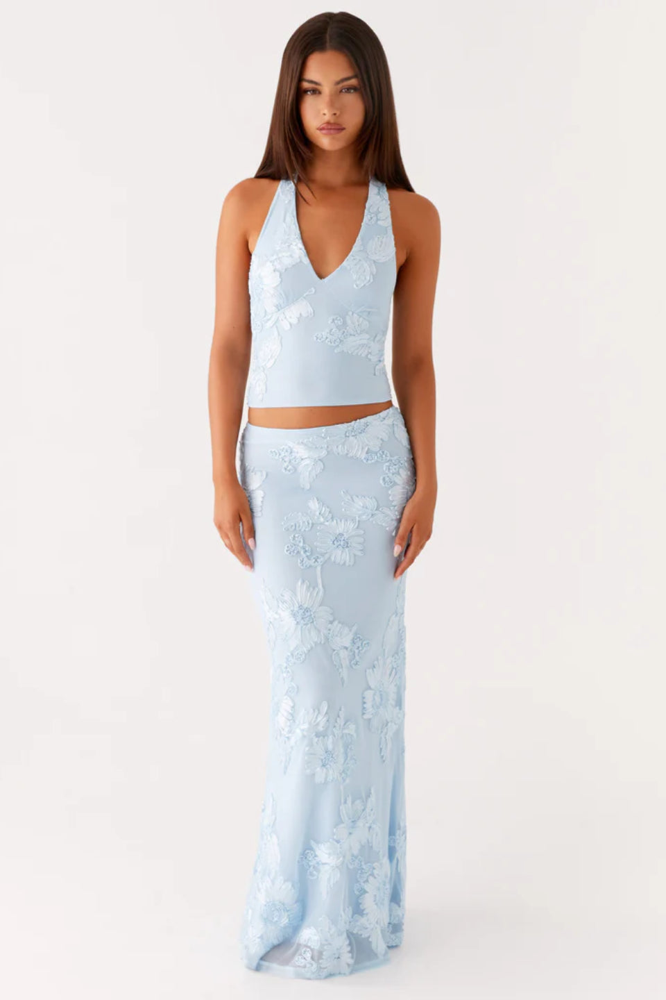 Blue Floral Halter Top