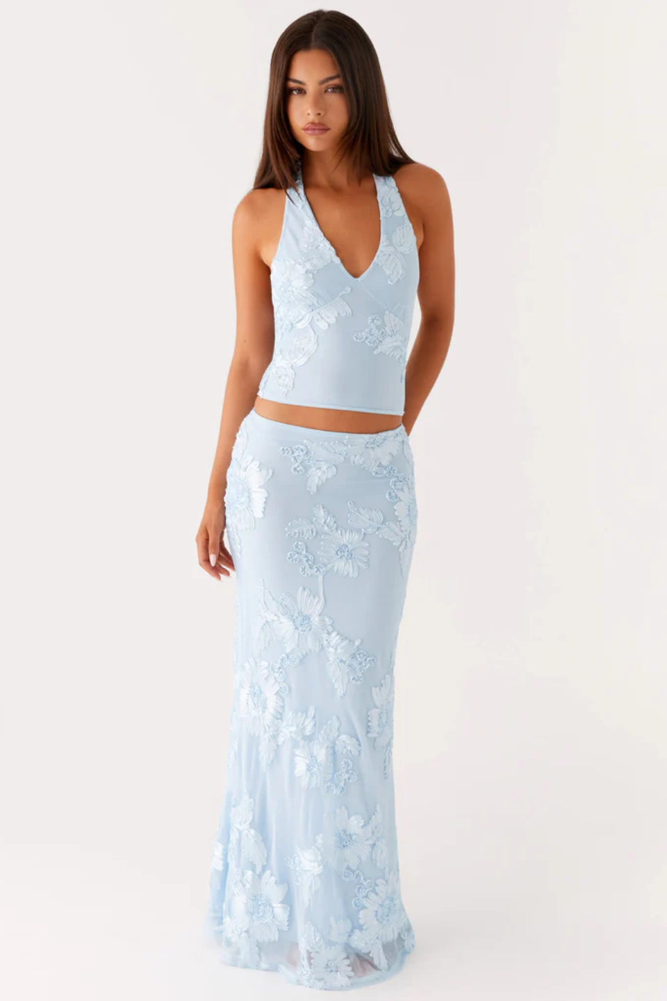 Blue Floral Halter Top