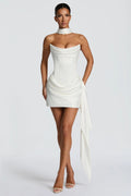 White Satin Corset Mini Dress