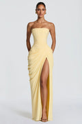 Yellow Strapless Maxi Dress