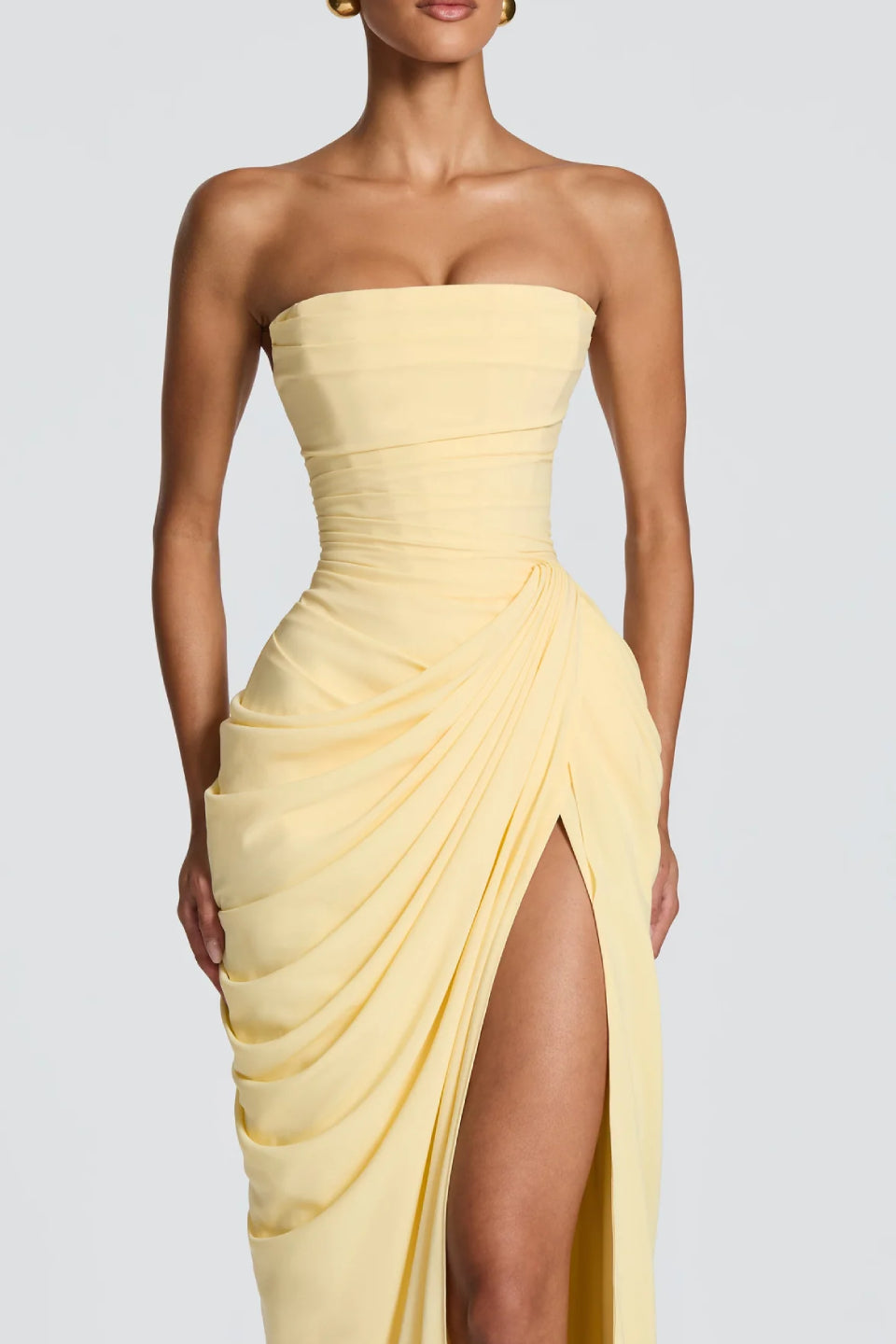 Yellow Strapless Maxi Dress