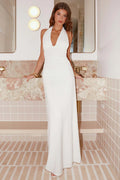 White Halter Maxi Dress
