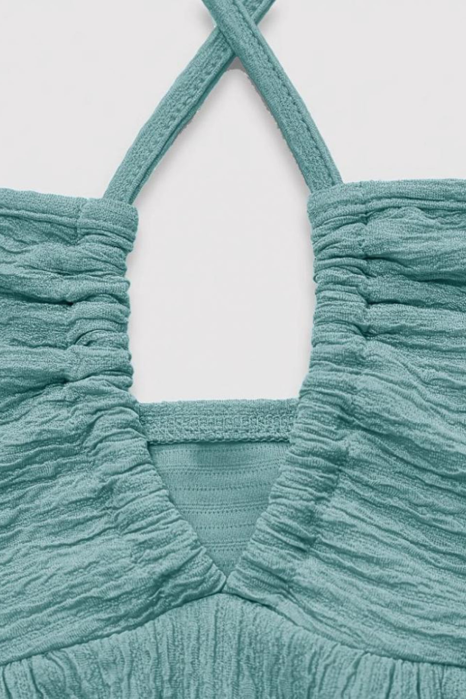 Turquoise Ruffle Mini Dress