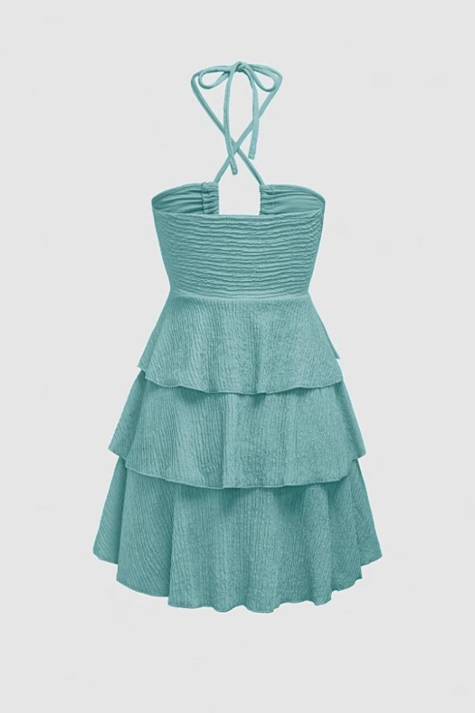 Turquoise Ruffle Mini Dress