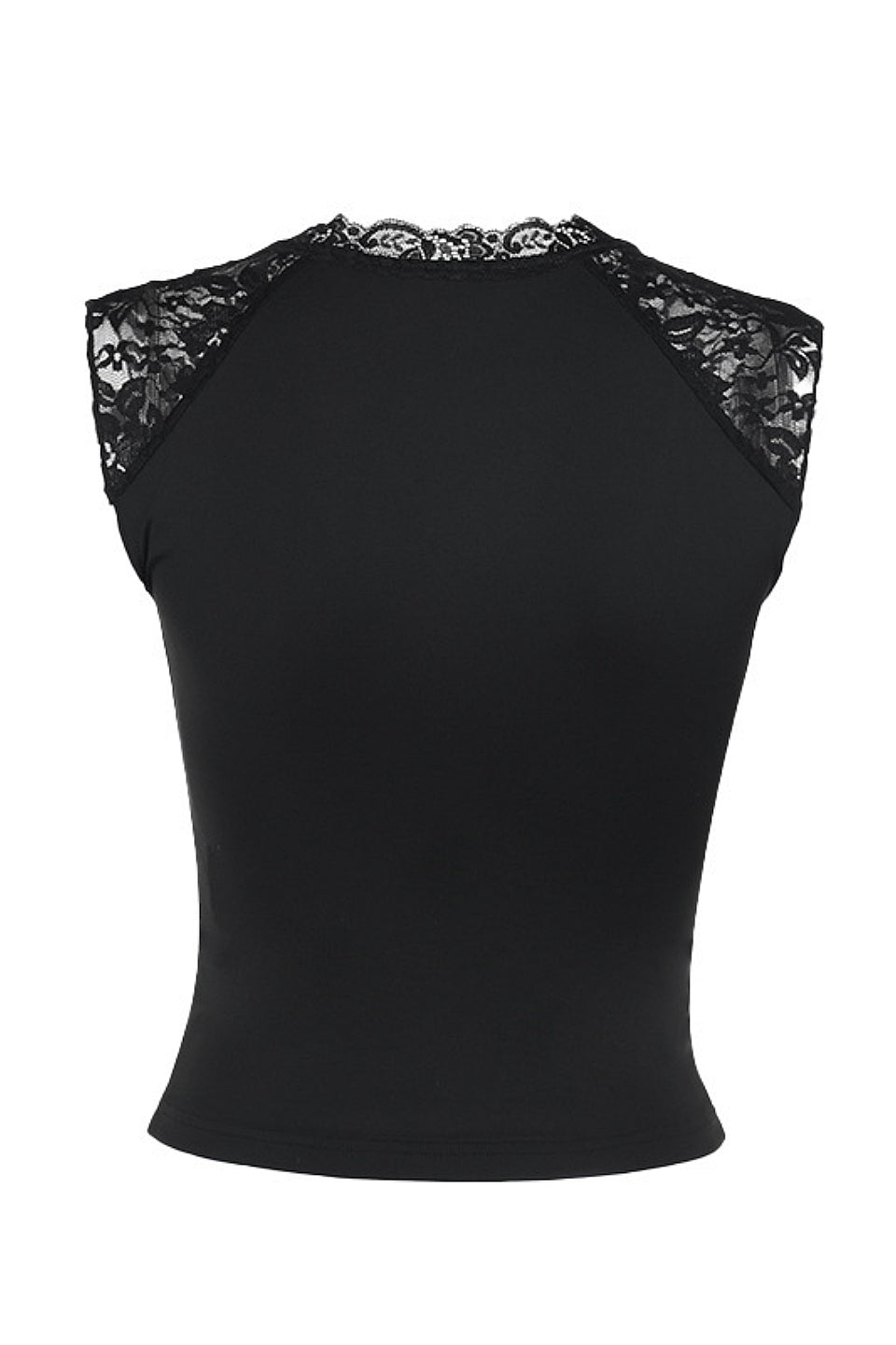 Black Lace V Neck Top