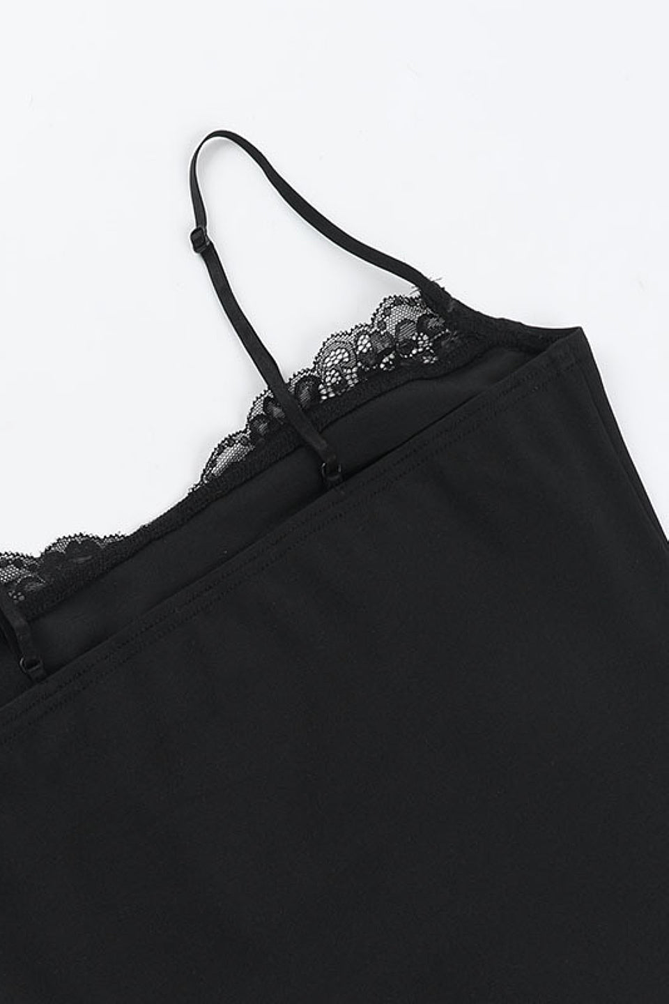 Noir Lace Trim Cami Top