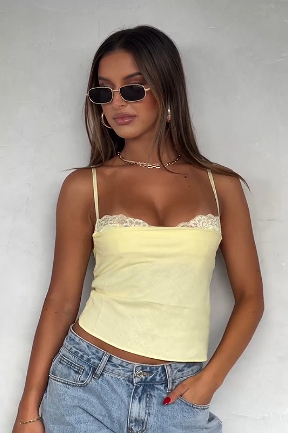 Yellow Lace Cami Top