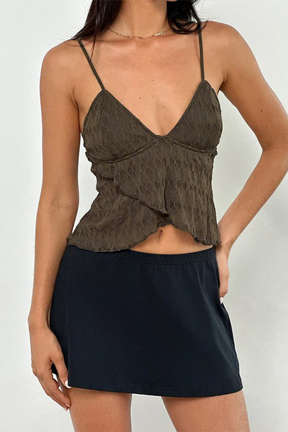 Olive Lace Cami Top