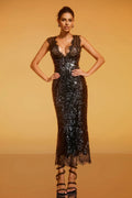 Black Sequin Maxi Dress