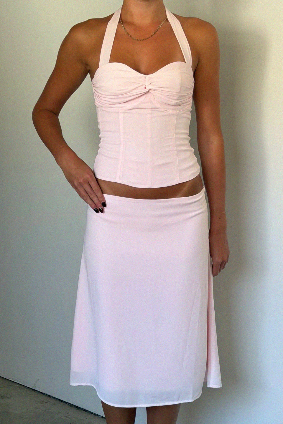 Blush Halter Corset Top
