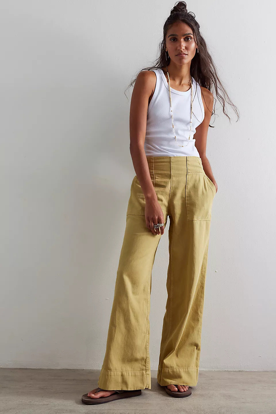Mustard Wide Leg Jeans