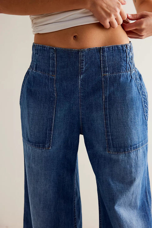 Blue Wide Leg Jeans