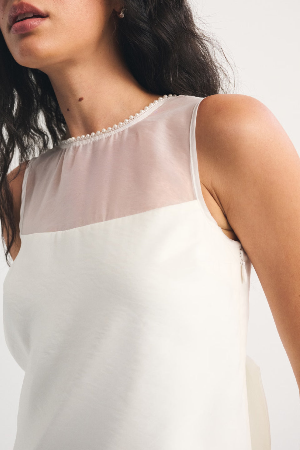 Pearl Bow Mini Dress