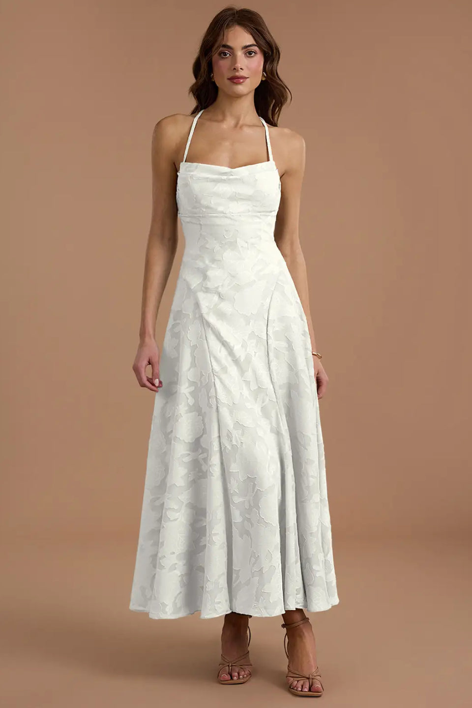 White Burnout Maxi Dress