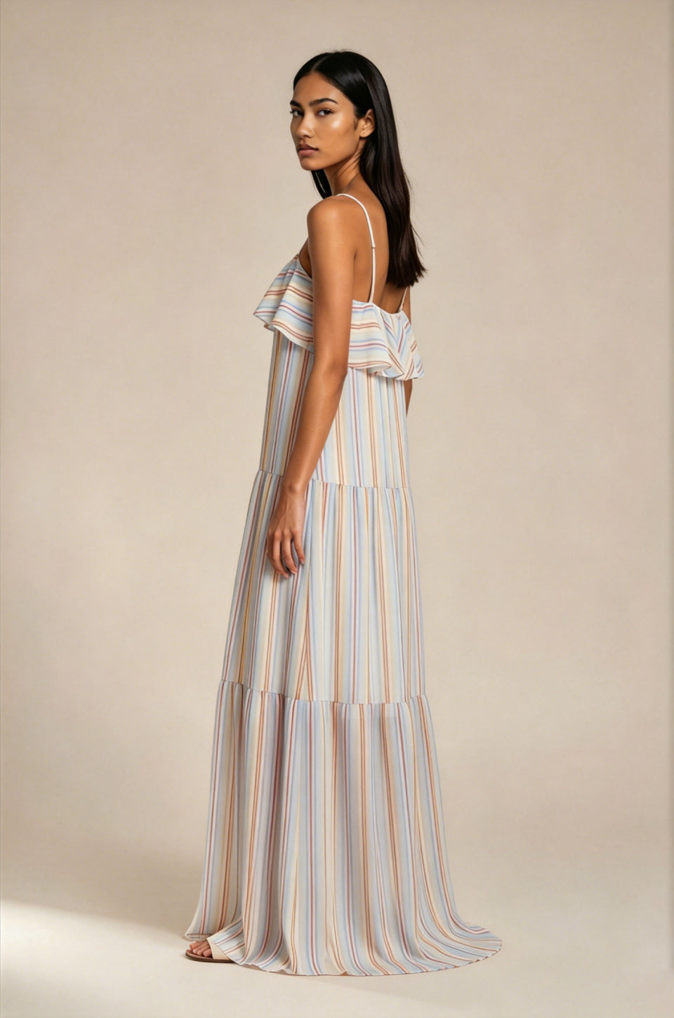 pastel striped maxi dress Patricia Long Dress