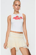 Ivory Lace Mini Skort