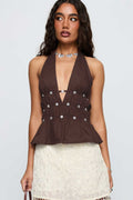 Cocoa Blossom Halter Top
