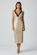 Golden Midnight Midi Dress
