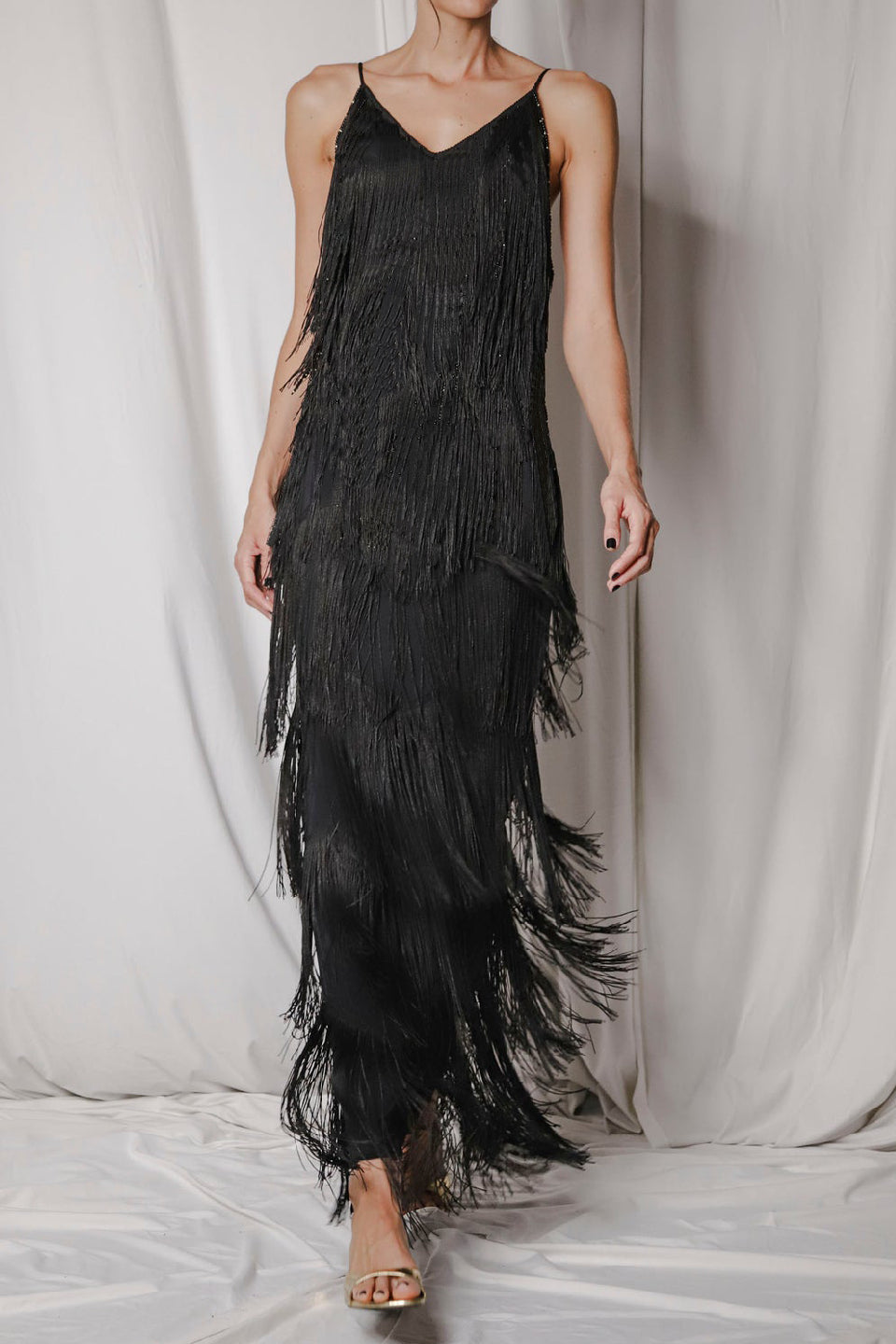 Midnight Fringe Gown