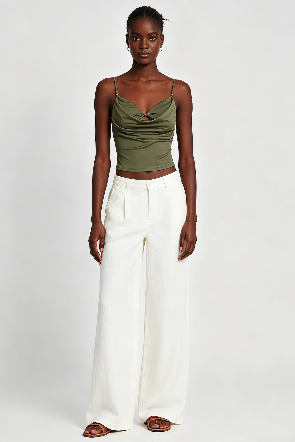 Sage Drape Cami Top