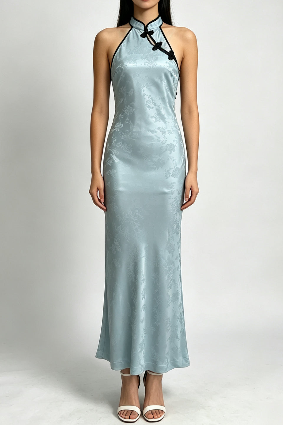 Azure Blossom Qipao