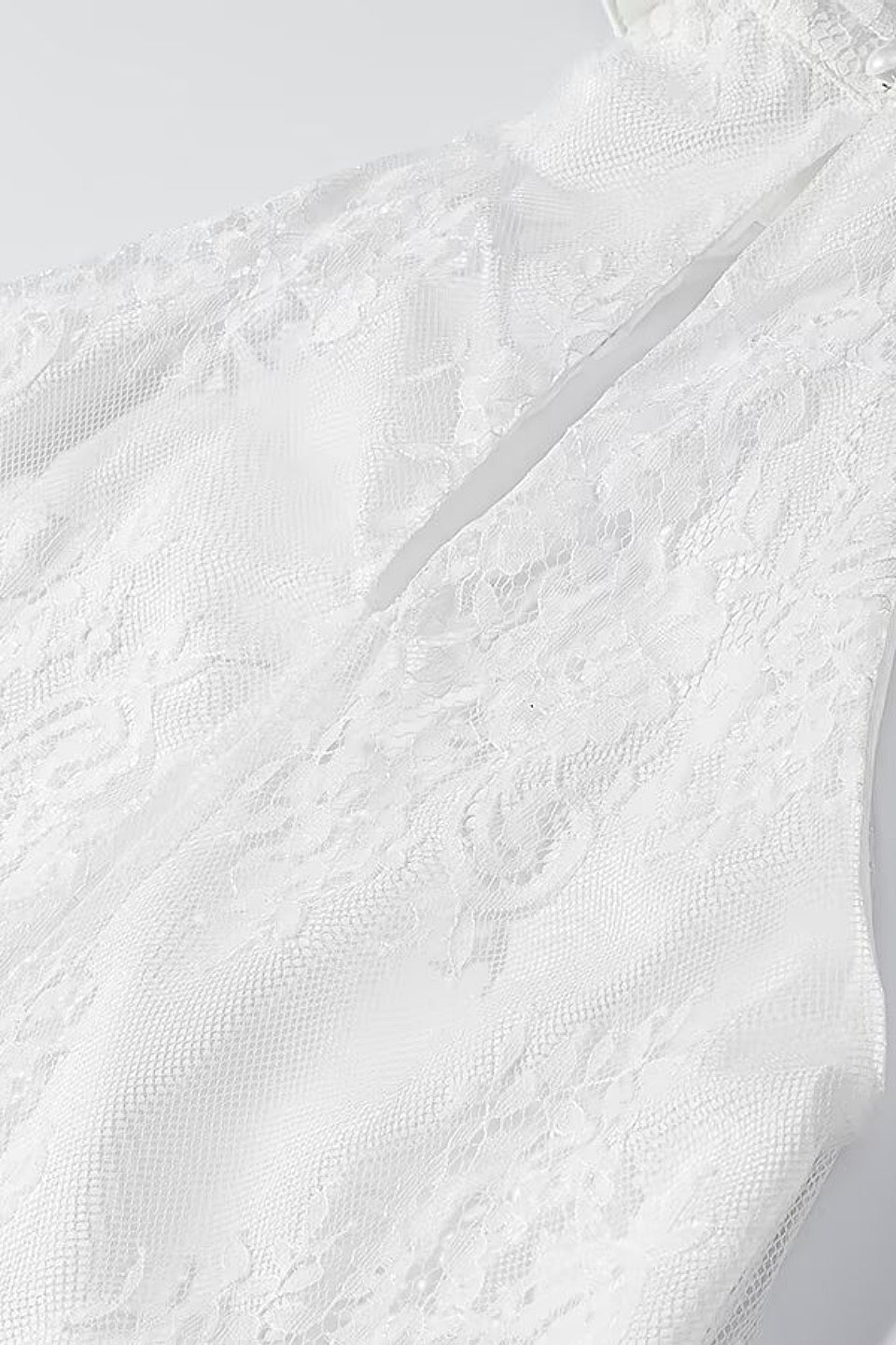 White Lace Halter Maxi Dress