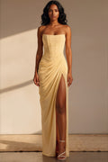 Yellow Strapless Maxi Dress