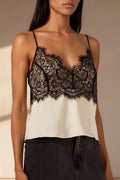 Ivory Lace Satin Cami Top