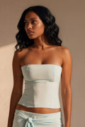 Mint Strapless Lace-Up Corset