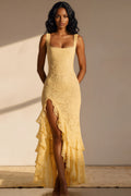 Pale Yellow Lace Gown